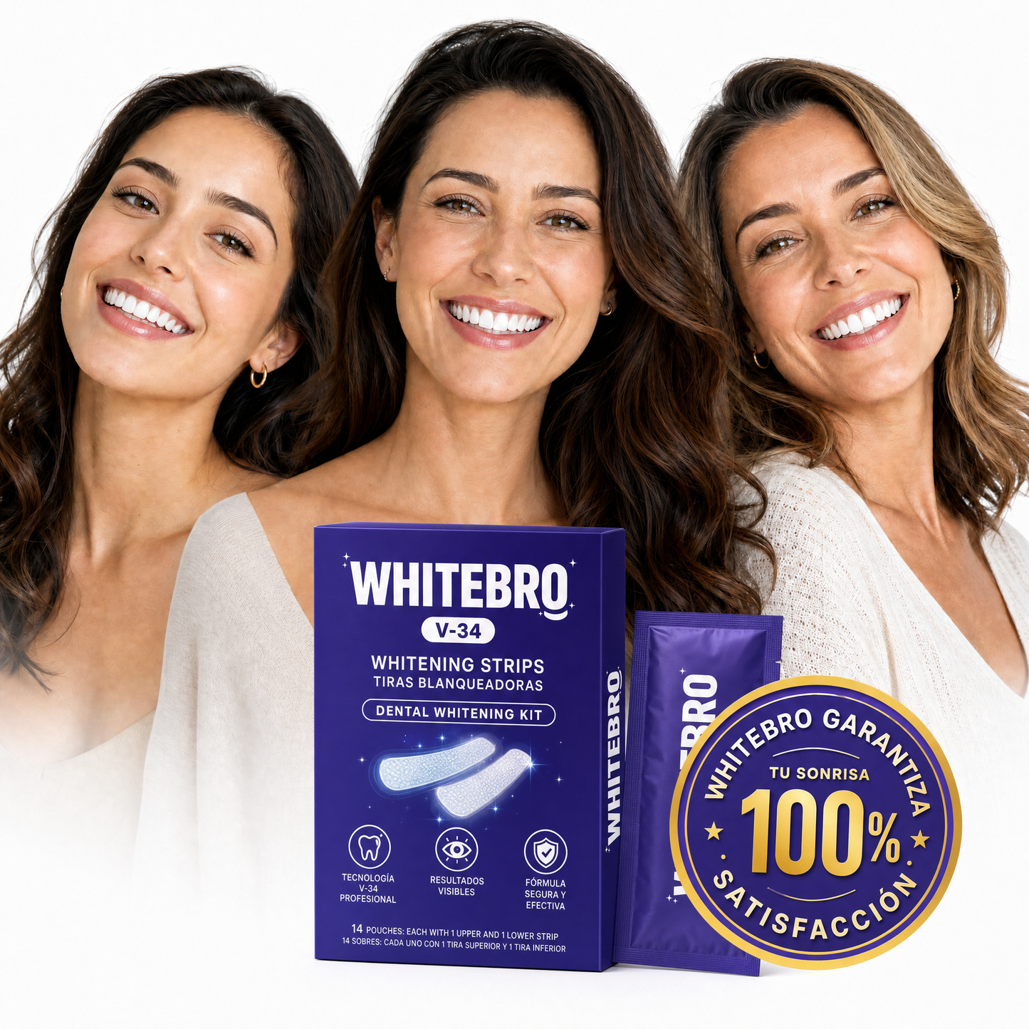 WHITEBRO Tiras 100% satisfacción